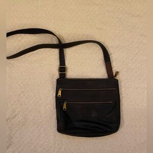 Fossil Genuine Leather mahogany brown Crossbody
